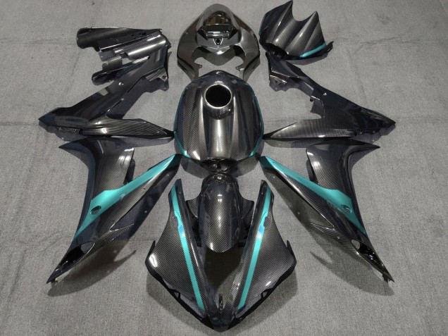 Lojas Carenagens Moto Yamaha YZF 1000 R1 2004-2006 - Fibra de Carbono Estilo Teal Verde