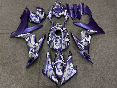 Lojas Carenagens Moto Yamaha YZF 1000 R1 2004-2006 - Roxo Branco Cinzento Camouflage