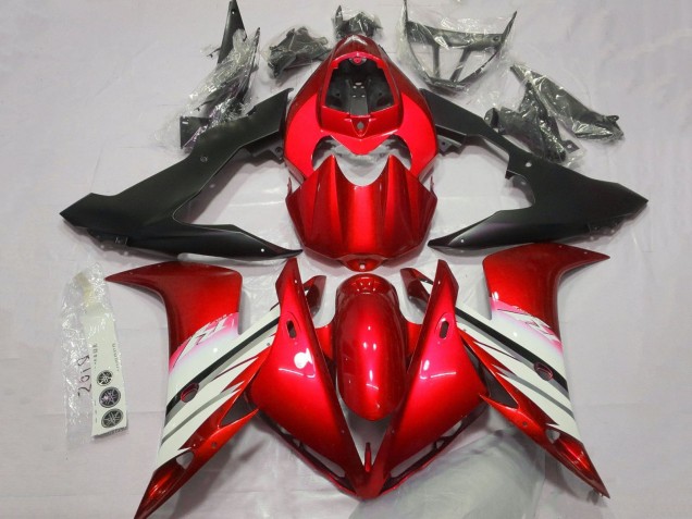 Lojas Carenagens Moto Yamaha YZF 1000 R1 2004-2006 - Vermelho Branco Preto Fosco