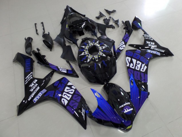 Lojas Carenagens Moto Yamaha YZF 1000 R1 2007-2008 - Preto Azul Roxo Branco Rossi