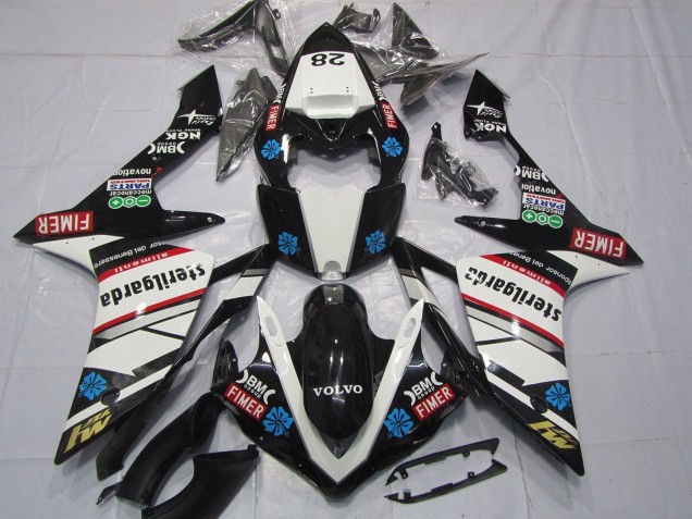Lojas Carenagens Moto Yamaha YZF 1000 R1 2007-2008 - Preto Brilhante Branco Vermelho Azul Volvo Sterilgarda Fimer