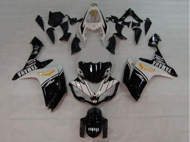 Lojas Carenagens Moto Yamaha YZF 1000 R1 2007-2008 - Branco Preto Laranja Dolphin
