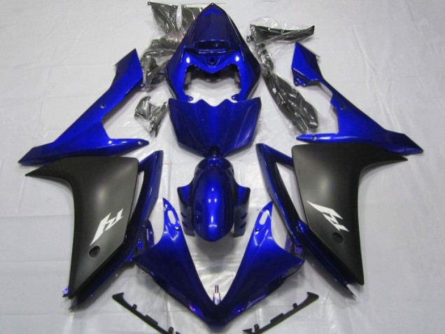 Lojas Carenagens Moto Yamaha YZF 1000 R1 2007-2008 - Azul Preto Fosco