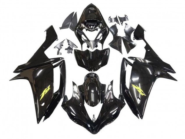 Lojas Carenagens Moto Yamaha YZF 1000 R1 2007-2008 - Preto Brilhante Ouro Decal