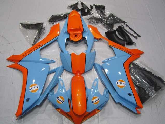 Lojas Carenagens Moto Yamaha YZF 1000 R1 2007-2008 - Azul Claro Laranja Gulf