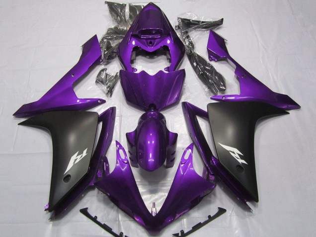 Lojas Carenagens Moto Yamaha YZF 1000 R1 2007-2008 - Roxo Preto Fosco