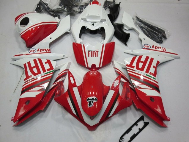 Lojas Carenagens Moto Yamaha YZF 1000 R1 2007-2008 - Branco Vermelho Fiat