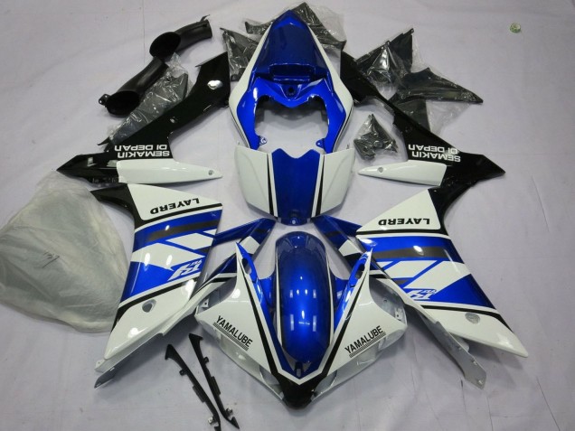 Lojas Carenagens Moto Yamaha YZF 1000 R1 2007-2008 - Branco Azul Preto Layerd