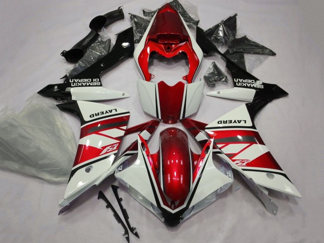 Lojas Carenagens Moto Yamaha YZF 1000 R1 2007-2008 - Branco Vermelho Preto Layerd