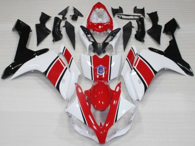 Lojas Carenagens Moto Yamaha YZF 1000 R1 2007-2008 - Branco Vermelho Preto
