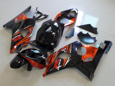 Lojas Carenagens Moto Suzuki GSXR 600 / GSXR 750 2004-2005 - Preto Brilhante Laranja