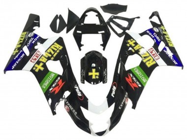 Lojas Carenagens Moto Suzuki GSXR 600 / GSXR 750 2004-2005 - Preto Brilhante Azul Verde Amarelo Rizla