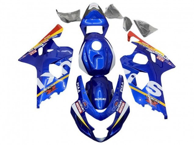 Lojas Carenagens Moto Suzuki GSXR 600 / GSXR 750 2004-2005 - Azul Branco Amarelo Vermelho