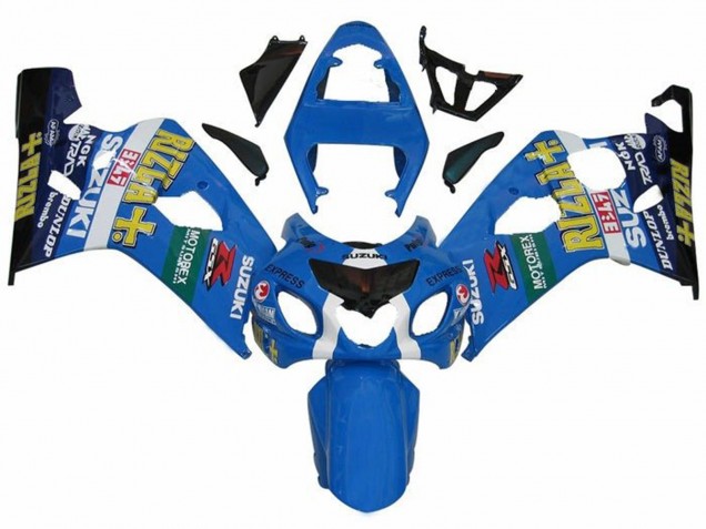 Lojas Carenagens Moto Suzuki GSXR 600 / GSXR 750 2004-2005 - Azul Verde Preto Amarelo Rizla