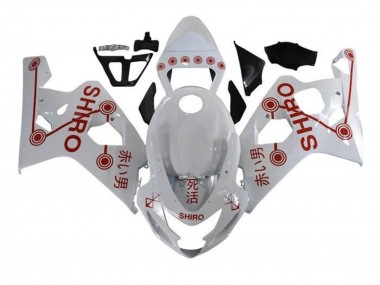 Lojas Carenagens Moto Suzuki GSXR 600 / GSXR 750 2004-2005 - Branco Vermelho Shiro