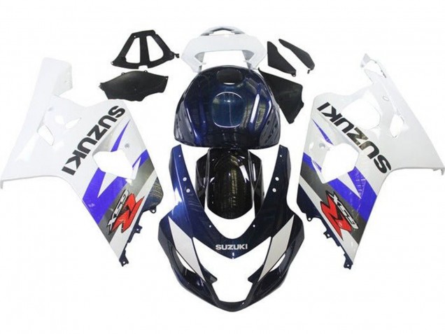 Lojas Carenagens Moto Suzuki GSXR 600 / GSXR 750 2004-2005 - Branco Azul Preto Vermelho