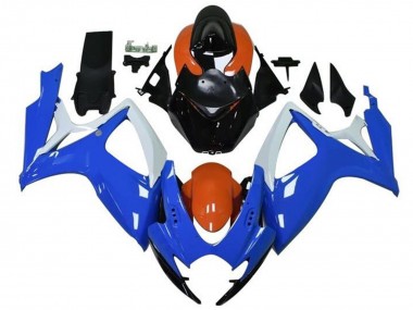 Lojas Carenagens Moto Suzuki GSXR 600 / GSXR 750 2006-2007 - Laranja Azul Branco Preto