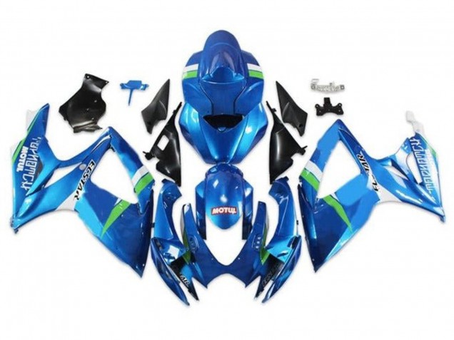 Lojas Carenagens Moto Suzuki GSXR 600 / GSXR 750 2006-2007 - Azul Verde Branco Ecstar