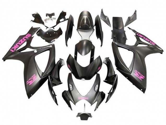 Lojas Carenagens Moto Suzuki GSXR 600 / GSXR 750 2006-2007 - Preto Fosco Rosa