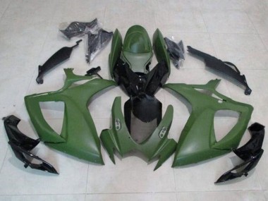 Lojas Carenagens Moto Suzuki GSXR 600 / GSXR 750 2006-2007 - Verde Exército Preto Brilhante