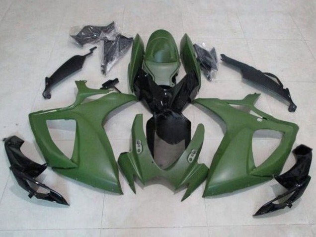 Lojas Carenagens Moto Suzuki GSXR 600 / GSXR 750 2006-2007 - Verde Exército Preto Brilhante