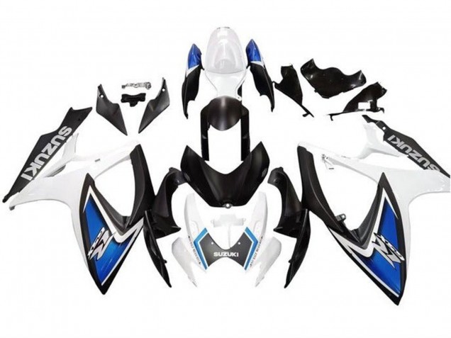 Lojas Carenagens Moto Suzuki GSXR 600 / GSXR 750 2006-2007 - Branco Azul Preto Fosco