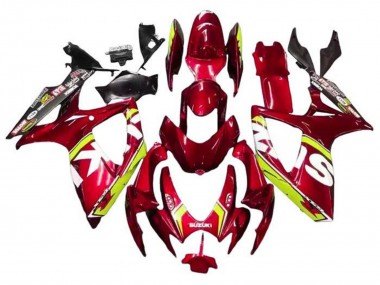 Lojas Carenagens Moto Suzuki GSXR 600 / GSXR 750 2006-2007 - Vermelho Amarelo Branco Preto