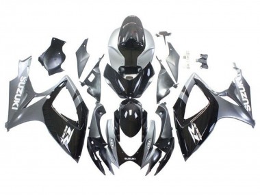 Lojas Carenagens Moto Suzuki GSXR 600 / GSXR 750 2006-2007 - Prata Preto Brilhante Branco