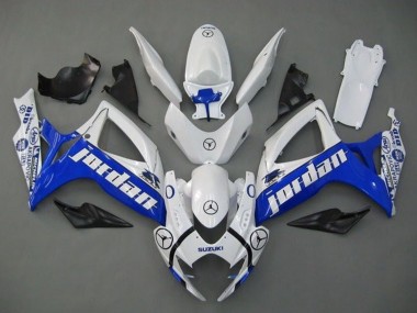 Lojas Carenagens Moto Suzuki GSXR 600 / GSXR 750 2006-2007 - Branco Azul Jordan