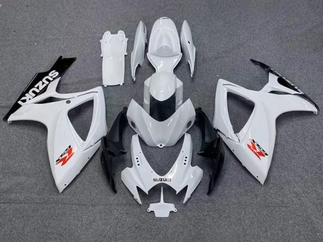 Lojas Carenagens Moto Suzuki GSXR 600 / GSXR 750 2006-2007 - Branco Preto Vermelho