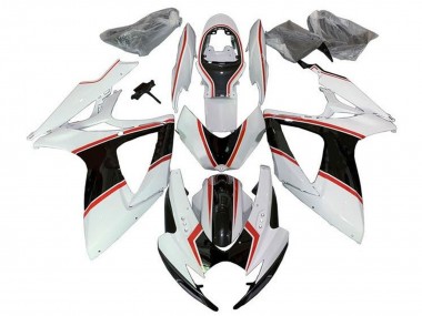 Lojas Carenagens Moto Suzuki GSXR 600 / GSXR 750 2006-2007 - Branco Laranja Preto Risca de giz