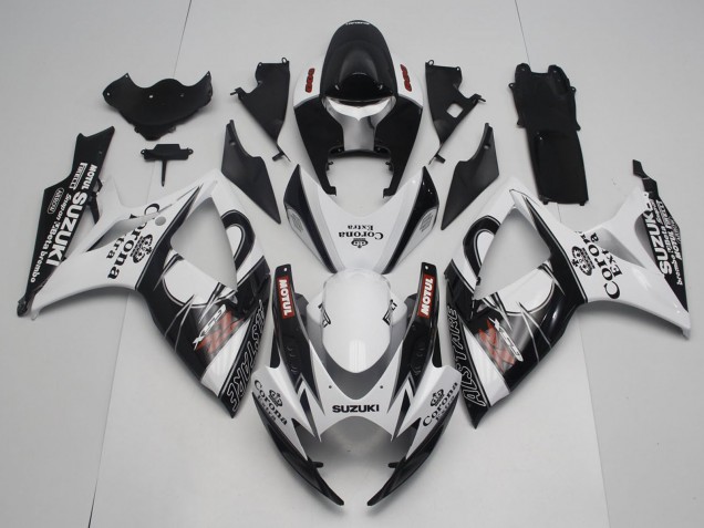 Lojas Carenagens Moto Suzuki GSXR 600 / GSXR 750 2006-2007 - Branco Preto Vermelho Corona Extra Motul Alstare