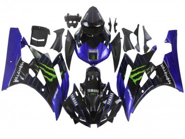 Lojas Carenagens Moto Yamaha YZF R6 2006-2007 - Azul Preto Verde Monstro