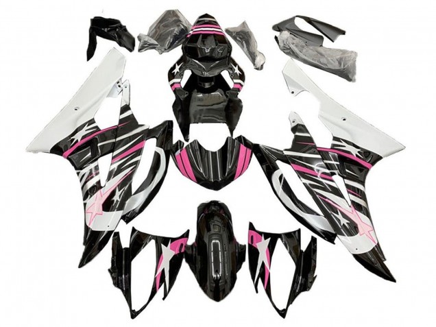 Lojas Carenagens Moto Yamaha YZF R6 2006-2007 - Branco Rosa Preto Estrela Chama