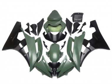 Lojas Carenagens Moto Yamaha YZF R6 2006-2007 - Verde Exército Preto Fosco