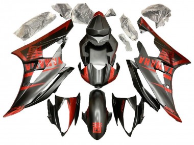 Lojas Carenagem Moto Yamaha YZF R6 2006-2007 - Vermelho Preto Fosco