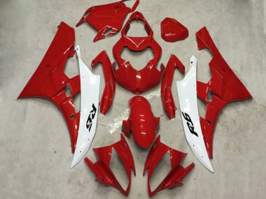 Lojas Kits Carenagem Moto Yamaha YZF R6 2006-2007 - Branco Vermelho