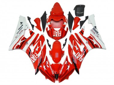 Lojas Carenagens Moto Yamaha YZF R6 2006-2007 - Branco Vermelho Fiat Star Michelin Motul