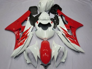 Lojas Carenagem Moto Yamaha YZF R6 2006-2007 - Branco Vermelho