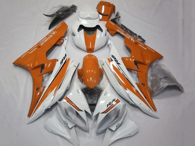 Lojas Carenagens Moto Yamaha YZF R6 2006-2007 - Branco Laranja