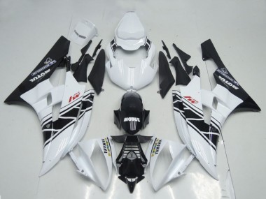 Lojas Carenagens Moto Yamaha YZF R6 2006-2007 - Branco Preto Brilhante Motul Michelin