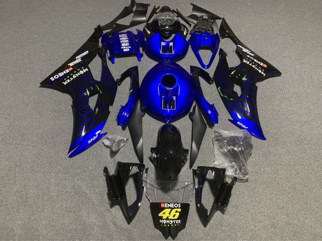Lojas Carenagens Moto Yamaha YZF R6 2008-2016 - Azul Preto ENEOS Monstro 46
