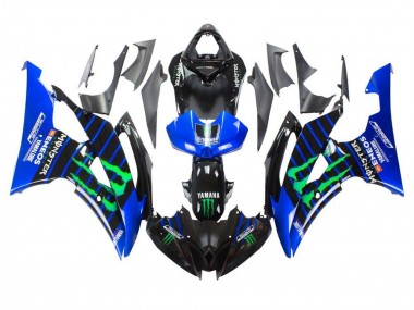 Lojas Carenagens Moto Yamaha YZF R6 2008-2016 - Azul Preto Verde Monstro ENEOS Yamalube