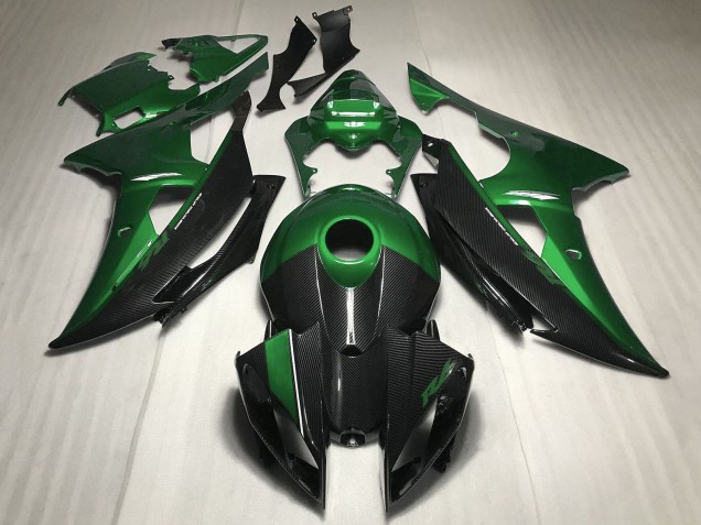 Lojas Carenagem Moto Yamaha YZF R6 2008-2016 - Verde Fibra de Carbono Estilo