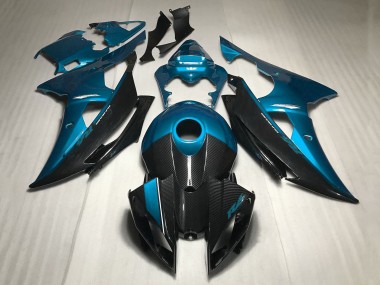 Lojas Carenagens Moto Yamaha YZF R6 2008-2016 - Azul Fibra de Carbono Estilo