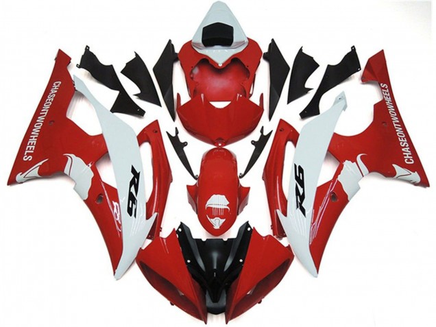 Lojas Carenagens Moto Yamaha YZF R6 2008-2016 - Branco Vermelho Preto