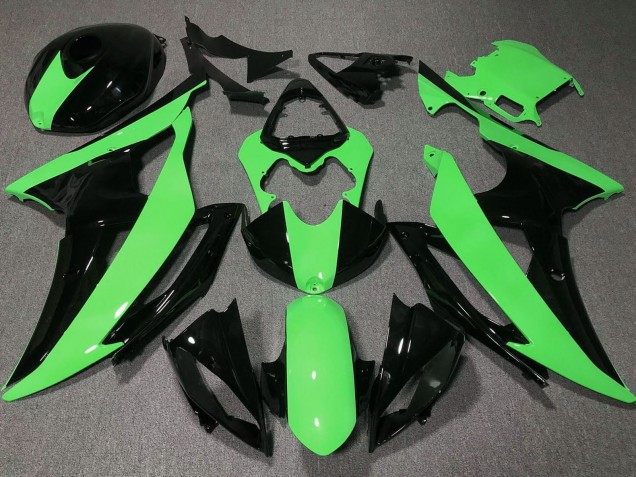 Lojas Carenagens Moto Yamaha YZF R6 2008-2016 - Verde Preto Brilhante