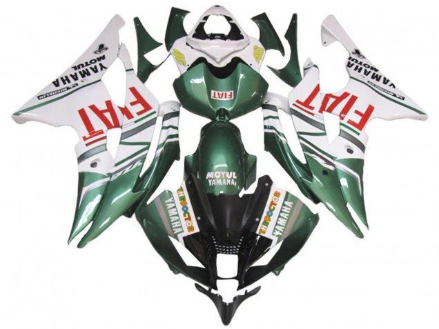 Lojas Carenagens Moto Yamaha YZF R6 2008-2016 - Branco Verde Vermelho Fiat