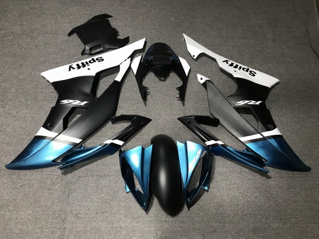 Lojas Carenagens Moto Yamaha YZF R6 2008-2016 - Branco Azul Preto Fosco Spiffy