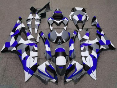 Lojas Carenagens Moto Yamaha YZF R6 2008-2016 - Branco Azul Cinzento Preto Camouflage